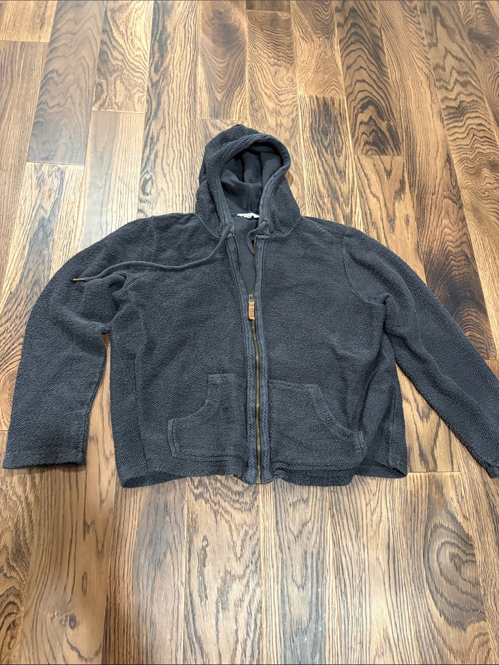 Fat Face Men's Hooded Sherpa Zip Jacket - Charcoal Gray